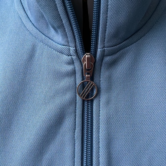 NWOT! Adidas Men’s Jersey Full Zip 3 tone jacket. Large. Knit bottom and cuffs - Picture 3 of 9
